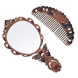 Brosse à cheveux de voyage avec miroir : un accessoire raffiné qui apportera une touche d'élégance à votre coiffeuse. un objet précieux qui deviendra sans aucun doute un souvenir impérissable. peigne-miroir de maquillage vintage