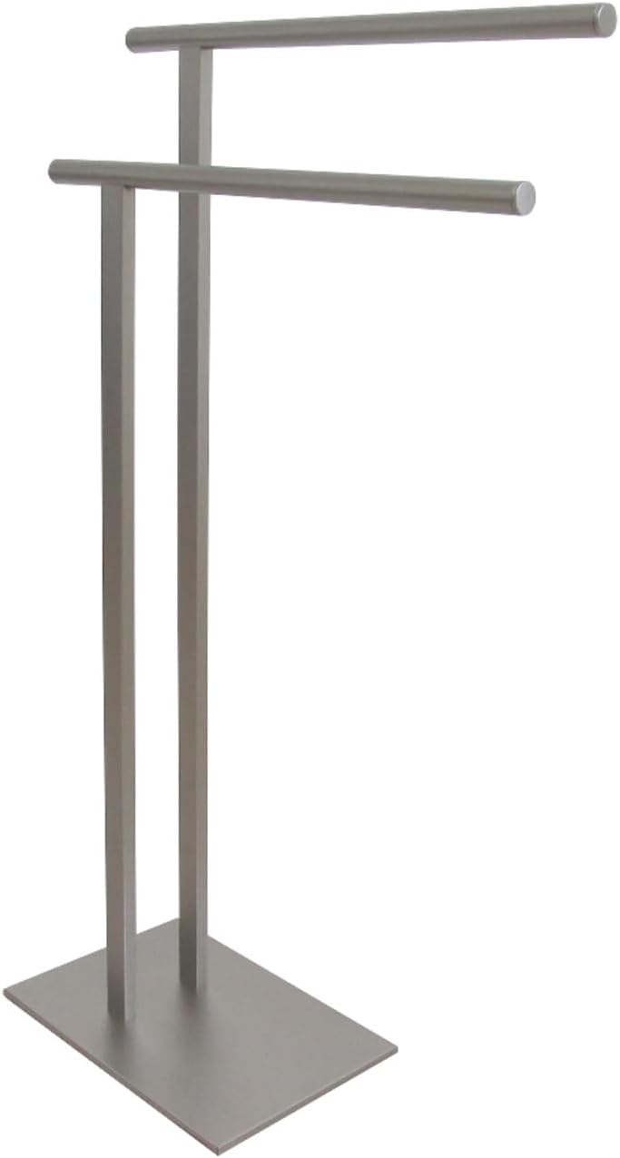 Kingston Brass SCC6038 Edenscape Double L Shape Pedestal Towel Holder, Satin Nickel