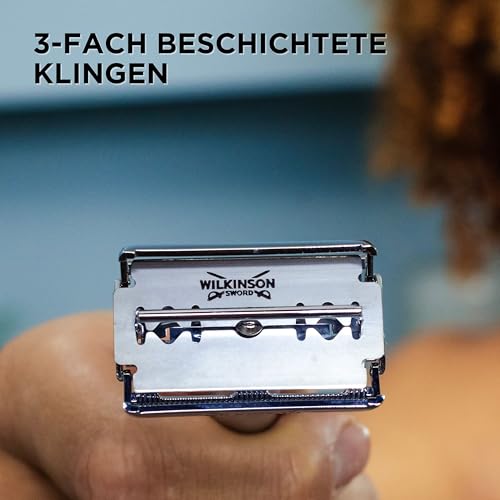 Wilkinson Sword - Barber's Style The Edger für Männer, Double Edge Rasierer + 5 Rasierklingen