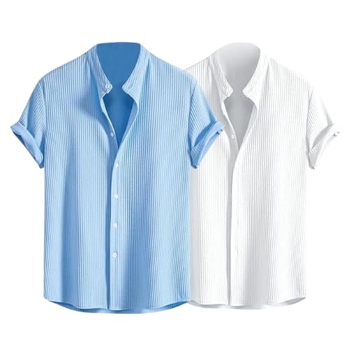 Image of GRECIILOOKS Men's Polycotton Regular Fit Casual Shirt | Stylish | Printed | Solid | Short Sleeve | Trendy (Available in Plus Size)