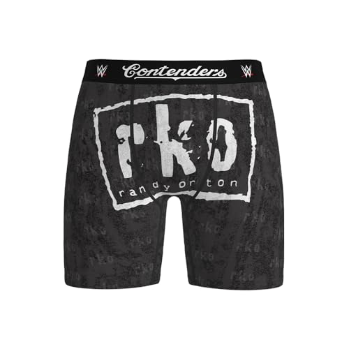 Contenders x WWE Randy Orton RKO Briefs | Officially Licensed Viper Boxer Underwear for Men | Anti-Ride Performance Spandex Black