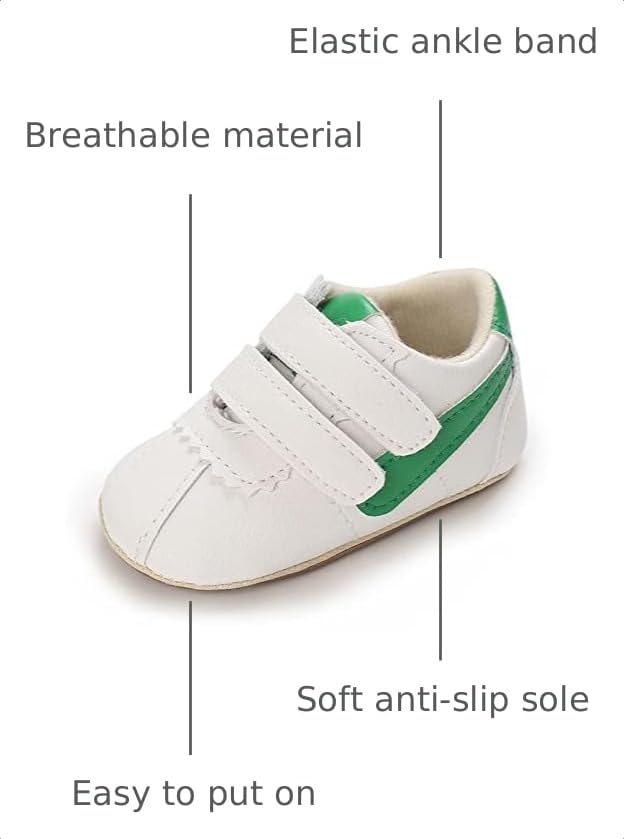 Image of Clowora Baby Boys Girls Shoes Non-Slip Rubber Sole Sneakers Infant First Walking Toddler Crib Shoes Newborn Loafers Flats.