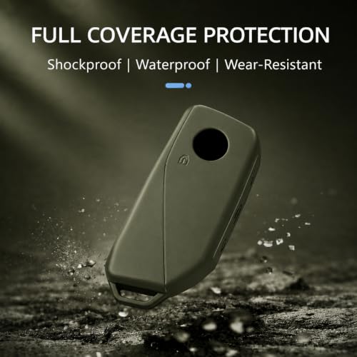 Image of JVCV Premium Soft TPU Key Cover Compatible with BMW 2023 New 7 Series 740i 760i X1 X5 X7 XM iX i7 Smart Key | Scratch-Resistant Protective Case | 360 Full Protection (2 Pack - Matte Green)
