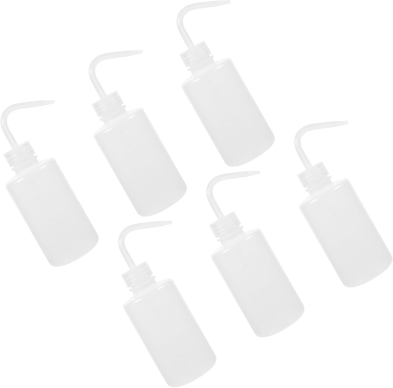 BESTonZON 6pcs 250ml Plastic Refillable Squeeze Wash Bottles with Graduated Scale and Narrow Spout, Lab Cleaning Bottles for and Industrial Use
