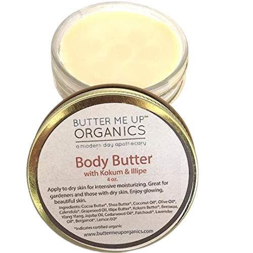 Organic Body Butter Hydrating Lotion for Gardener's Hands, Heels, Dry Skin, Dry Hands, Feet, Elbows/Butter Me Up Organics