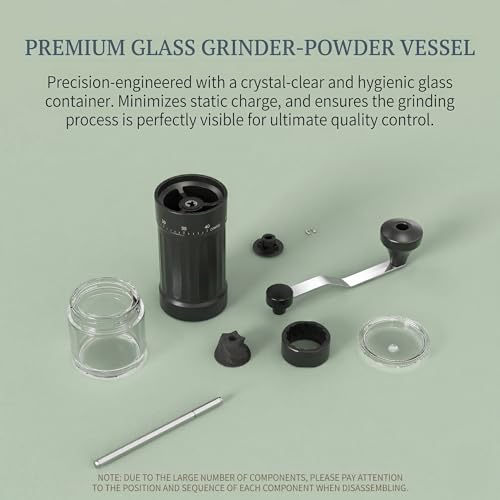 Foto von OrkeyDolk® Externer, verstellbarer manueller Kaffeemühle mit hochpräzisem, zeitgemäßem Kegelmahlwerk aus Keramik, 40-stufige Einstellung, geeignet für Aeropress, Pour Over und Moka-Kannen.