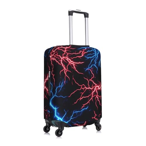 Red And Blue Lightning Elastic Travel Luggage Cover, Washable Spandex Suitcase Protector, Anti-Scratch Fits 18-32 Inch3