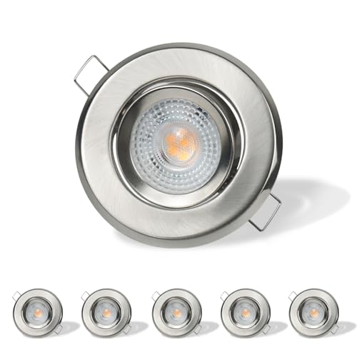 Image of 6 Pack Adjustable Recessed Ceiling Spotlights,7W,Dimmable LED Downlights for Bedroom Kitchen Bathroom and Dinning Room,IP44,Inclued 6 GU10 Bulbs,3000K Warm White,90MM Black Ceiling Lights Ultra Slim