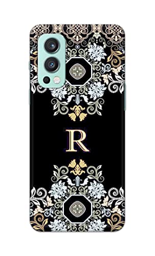 Image of PRINTFIDAA Name II Initial II Letter Alphabet R Floral Pattern Printed Designer Hard Case for OnePlus Nord 2 (5G) Back Cover -(ZP) MVN1007