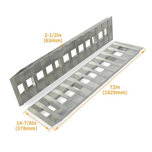 Rampas de aluminio plateado HECASA 72 x 14.87 x 2.5 pulgadas miniatura 2