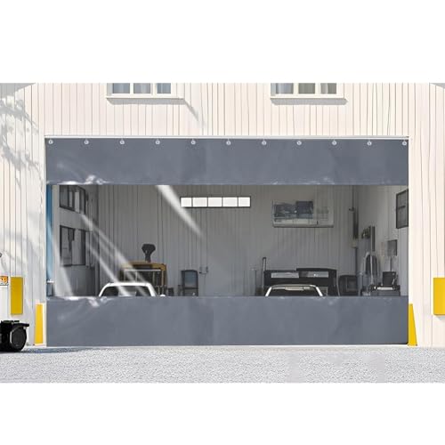 Portes de maison - Rideaux de séparation de garage, extérieur Rideau en vinyle Clôture de patio transparente, Très résistant Panneaux de bâche imperméable pour Gazebo Balcon Pergola(2.5X2.5M/8.2x8.2FT