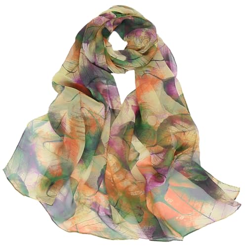 GWAWG Fular Mujer Chiffon Scarfs for Women Hojas...