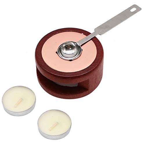 AQUEENLY Sealing Wax Warmer, Wax Seal Kit with Candle Furnace Melting Wax Spoon