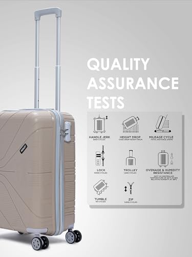Image of Wesley Golfer Style Cabin 57 cm Small 8 Wheel Hard Case Trolley Bag Suitcase,(57cm, Beige)