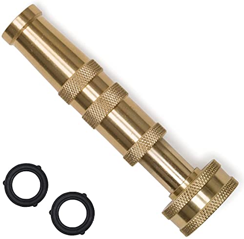 Morvat Heavy-Duty Solid Brass Garden Hose Nozzle with Twist Functionality