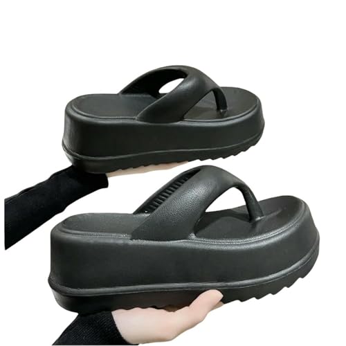 Women'S Summer Thick-Soled Flip-Flops Outdoor Beach Slippers Soft And Comfortable Height Increase - Main Image