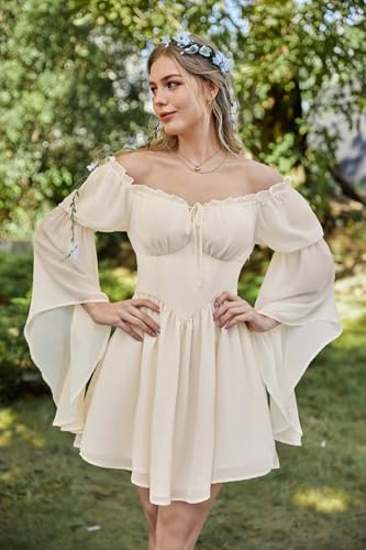 Mini robe en mousseline de soie à manches longues été