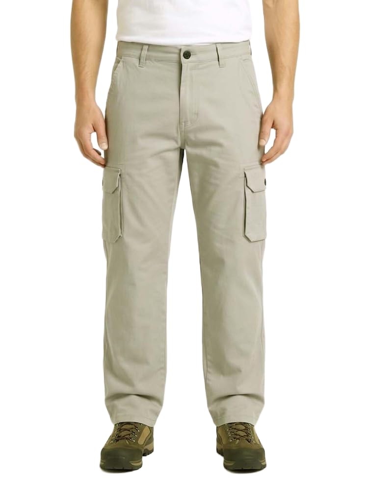 pantom Men's Cargo Pant Stone Mid-Rise 100% Cotton Straight Fit-picture-30