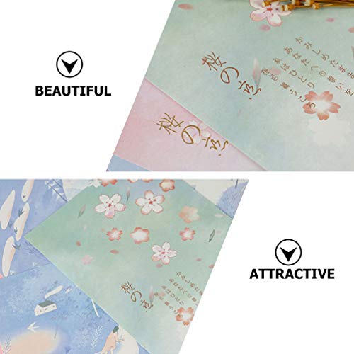 STOBOK 40 Peças de Papel de Carta Estilo Japonês para Escrever Flores de Sakura Em Papel Floral Vint