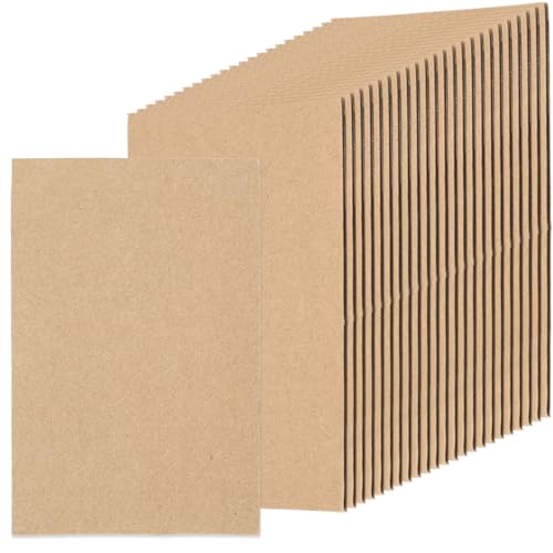 Image of Zonon 50 Pack Corrugated Cardboard Sheets Flat Hard Cardboard Inserts Classroom Supplies Flat Squares Separators for Shipping, Mailing, Packing, Art Projects, DIY Crafts (3 x 4.5 Inch,Brown)