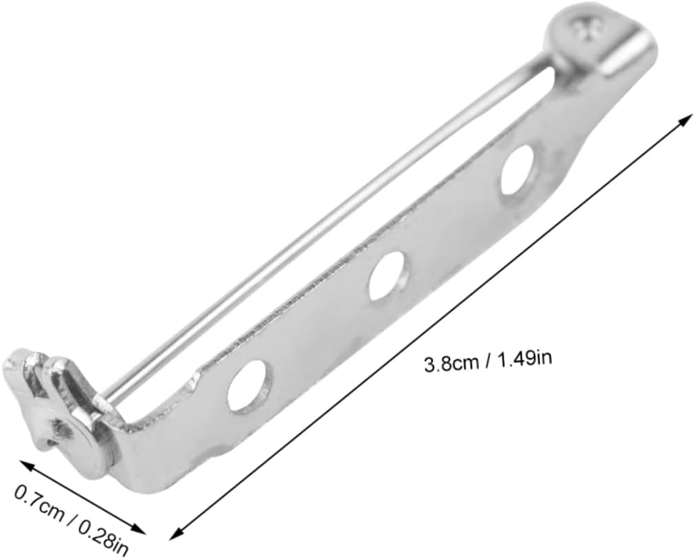 VALICLUD Stainless Steel 3.8cm Safety Brooch Pins Large Metal Safety Pins Backings for DIY Craft Projects