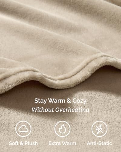 Image of Fleece Sheets Twin Size Set - 3-Piece Velvet Flannel Sheet Set - Oxford Tan