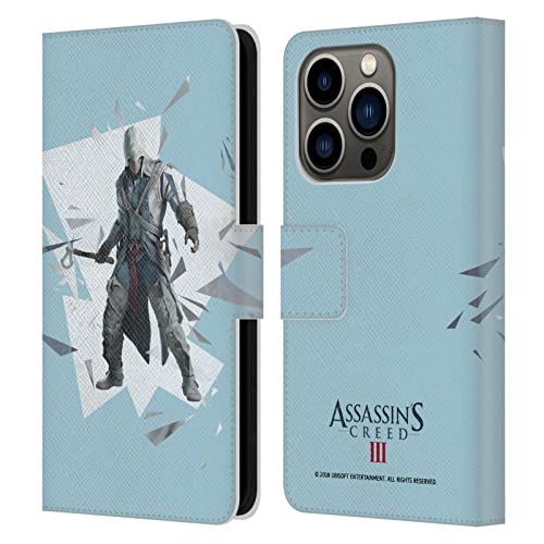 Head Case Designs Officially Licensed Assassin's Creed Stand III Connor Leather Wallet Case Compatible with Apple iPhone 14 Pro