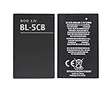 FIALDETEC Akku für Nokia BL-5CB Li-Ion Ersatz Batterie Ersatzakku für 105 106 100 150 101 103 109 111 113 1000