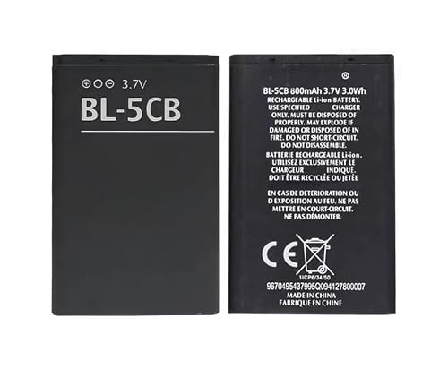 FIALDETEC Akku für Nokia BL-5CB Li-Ion Ersatz Batterie Ersatzakku für 105 106 100 150 101 103 109 111 113 1000