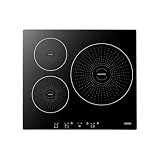 VEVOR Piano Cottura a Induzione 3 Bruciatori da Incasso per Cucina Camper, Piano a Induzione 6200 W 9 Livelli di Potenza Schermo LED a Tocco, Superficie in Vetroceramica, Blocco di Sicurezza Bambini