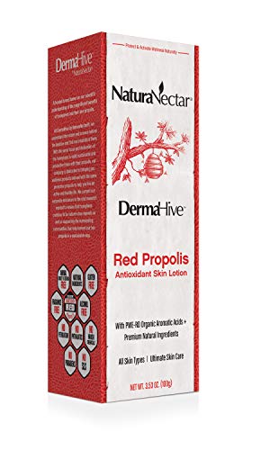 NaturaNectar Scent-Free Antioxidant Skin Lotion 3.53 Oz /100g - Dermahive Red Bee Propolis Body Serum for Young and Healthy Looking Skin - Aromatic Acids and Flavonoids Help You Achieve Radiant Skin