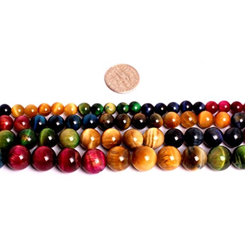 Shg Store Round Gemstone Natural Tiger Eye Stone Beads Strand 15 Inch Jewelry Making Beads (Mix Color 8Mm) #TOP3