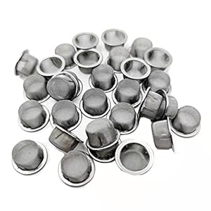 Pipe Screens 30pcs 0.5″ Premium Diameter Stainless Steel 1/2 Inch Screen Mesh Filter Bowl with Metal Box