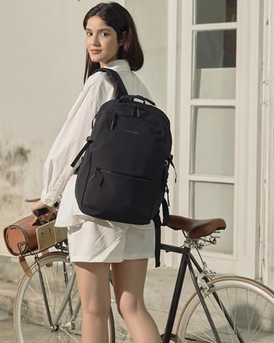 LOVEVOOK Laptop Backpack for Women Men with Giant Tumbler Holder - 15.6Inch Work Computer Travel Backpack with Laptop Compartment, Water Resistant, Cute Commuter College Teacher Nurse Purse Bag,Black - 2