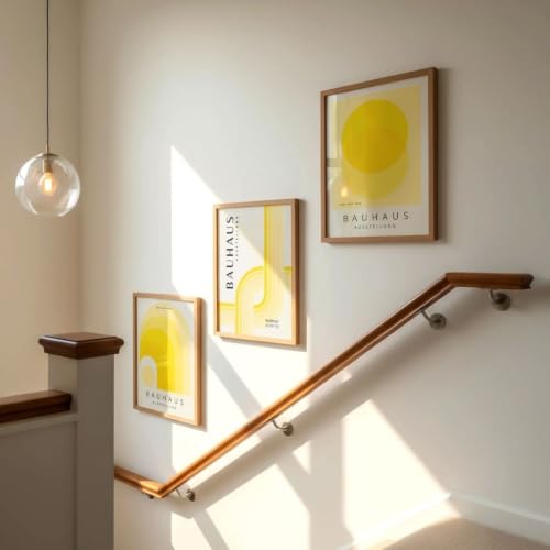 Posters Bauhaus triptyque affiche murale jaune format A2