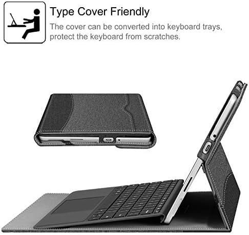 Fintie Protective Case for Microsoft Surface Go 3 2021 / Surface Go 2 2020 / Surface Go 2018 - Multi-Angle Portfolio Business Cover with Pocket, Compatible with Type Cover Keyboard (Gray)