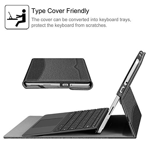 Fintie Protective Case for Microsoft Surface Go 3 2021 / Surface Go 2 2020 / Surface Go 2018 - Multi-Angle Portfolio Business Cover with Pocket, Compatible with Type Cover Keyboard (Gray)