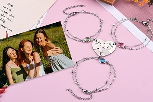 Top Plaza Best Friend Bracelets for 3 Friendship BFF Bracelets Matching Puzzle Heart Relationship Bracelets for Young Women Friendship Jewelry Best Friend Birthday Gifts2