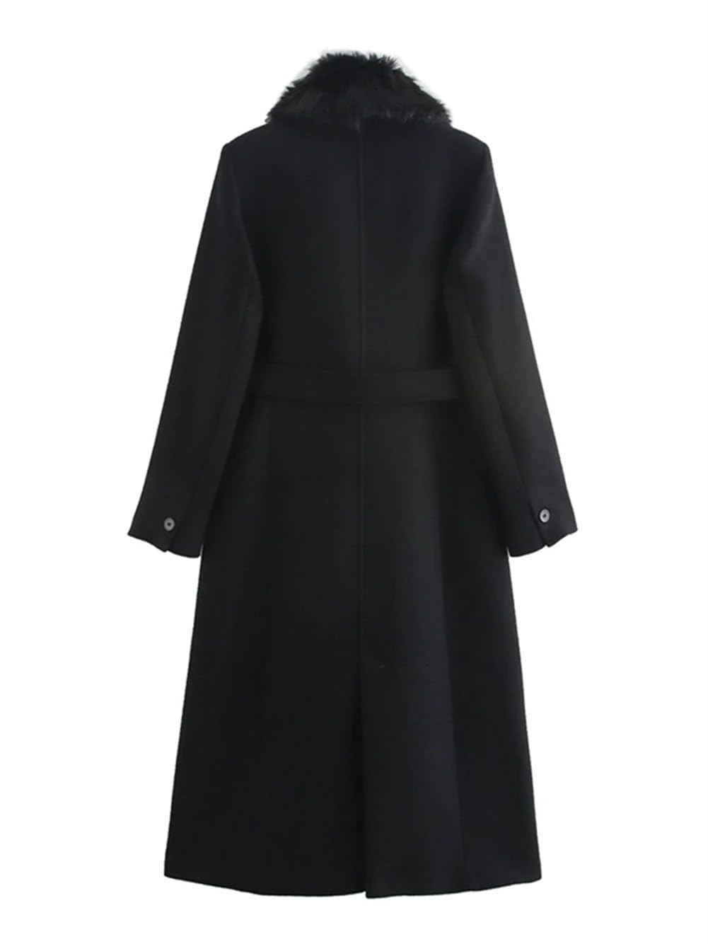 Niiyyjj Abrigo de lana para mujer, con cordones, con cinturón, cuello cálido, manga larga, casual, color liso, Bronceado claro, L