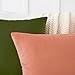 Mixhug Set of 2 Cozy Velvet Square Decorative Throw Pillow Covers for Couch and Bed, Pale Coral, 18 x 18 Inches
