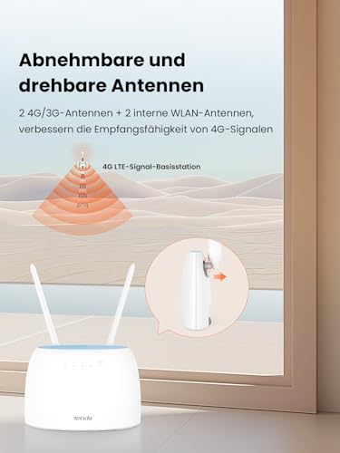 Tenda 4G09 4G LTE WLAN Router für SIM-Karten mit Dualband