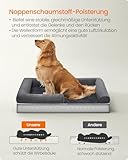 Feandrea Orthopädisches Hundebett, Hundekissen, Hundekorb, weiche Polsterung, Hundesofa, erhöhte Ränder, Bezug abnehmbar und waschbar, 112 x 81 x 18 cm, rutschfeste Unterseite, dunkelgrau PGW068G01V1