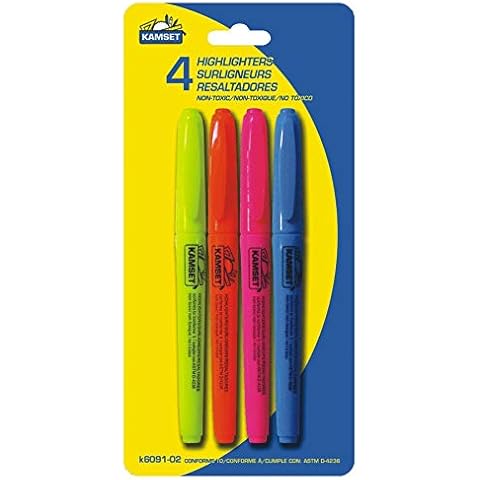 4 Pack Writing and Marking Highlighters Cover