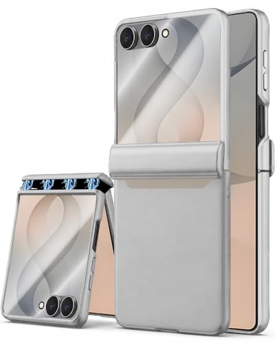 Image of STORMTAL for Samsung Galaxy Z Flip 8 Case, Hinge Protection, Built-in Screen Protector, Wireless Charging, Shockproof, Slim Rugged Phone Protective Case for Galaxy Z Flip 8 Silver