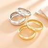 Salircon Chunky Gold Bangle Bracelets for Women Gold Chunky Bracelet, Trendy Stackable Bangles Minimalist Cuff Fashion Jewelry (Gold Silver-3) #4