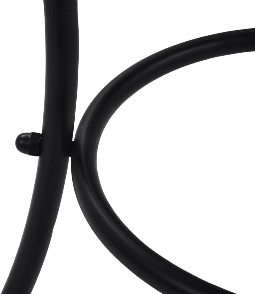 Table Black and White Powder-Coated Iron Bistro Table Outdoor Ceramic top 23.6 inch Small Patio Table Durable Mosaic Design Perfect for Balcony Garden Terrace