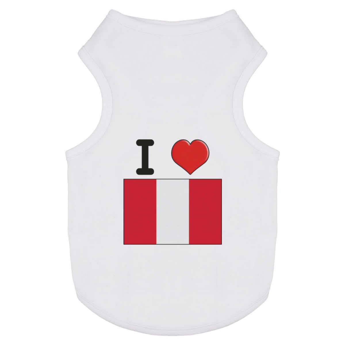 Azeeda 'I Love Peru' Pet T-Shirt - White, L (PT00094279)