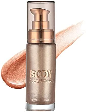Body Shimmer Oil Highlighter Makeup Shimmer Body Lotion ,Body Glow,Body Seductive Gold,Body Makeup Waterproof Shimmer Body Oil for Face & Body - Rose Gold