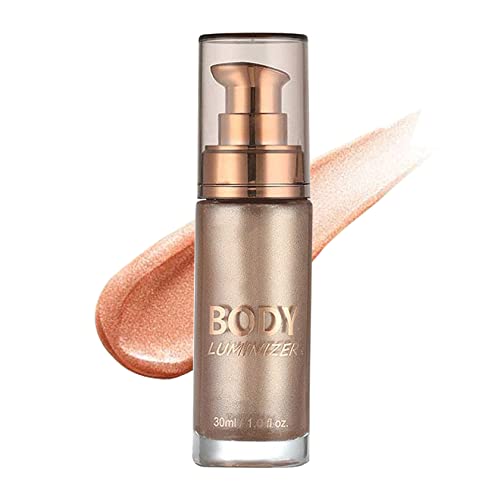 Body Shimmer Oil Highlighter Makeup Shimmer Body Lotion ,Body Glow,Body Seductive Gold,Body Makeup Waterproof Shimmer Body Oil For Face & Body - Rose Gold #TOP3