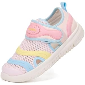 Toddler Sandals for Boys and Girls, Closed Toe Kids Sandals with Breathable Mesh, Lightweight Non Slip Outdoor Walking Shoes for Summer Beach Playground